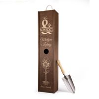 Skrzynka na drzewko z grawerem + łopatka prezent na parapetówkę parapetówka