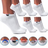 6x Bawełniane Stopki damskie Skarpety Białe KRÓTKIE JAKOŚĆ