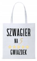 Torba Biała Eco Shopper Dla Szwagra Prezent Z Nadrukiem Ze Zdjęciem