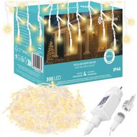 ŚWIATEŁKA LAMPKI LED ZEWNĘTRZNE CHOINKOWE BIAŁE CIEPŁE +FLASH 500LED 27,5