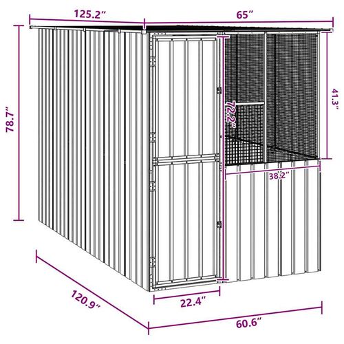 Klatka dla ptaków z przechowywaniem Antracyt 154 x 307 x 200 cm na Arena.pl