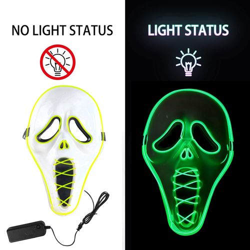 Maska Halloween LED Krzyk Ghost Scream Świecąca Straszna 3 Tryby Gąbka na Arena.pl