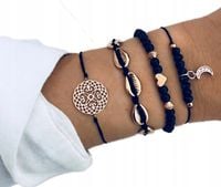 Zestaw bransoletka łańcuszek mandala księżyc