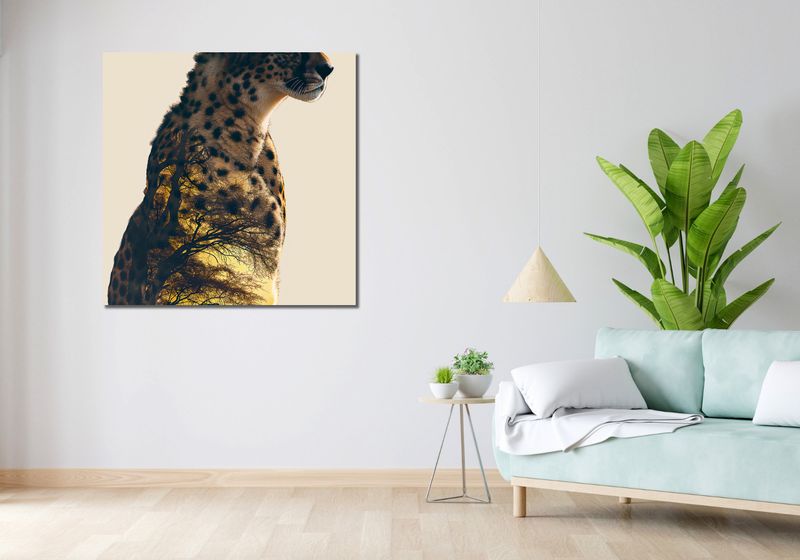 Obraz 100x100cm Gepard Duch Sawanny zdjęcie 2