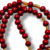 Różaniec Drewniany Bordowy Na Sznurku 7-9Mm