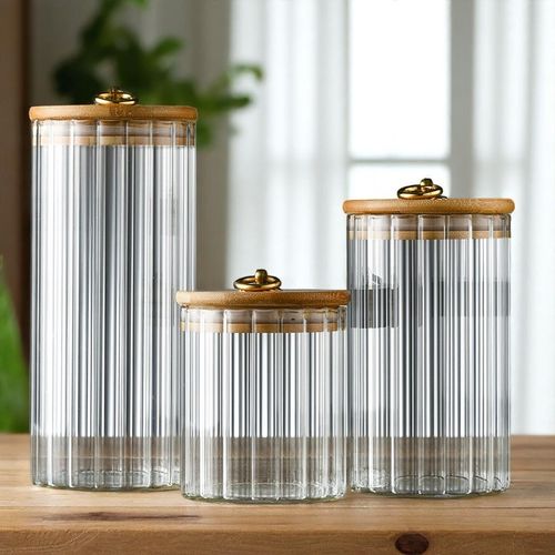 Cukiernica, pojemnik ryflowany z przykrywką bambusowa, rozm. S, 550 ml na Arena.pl