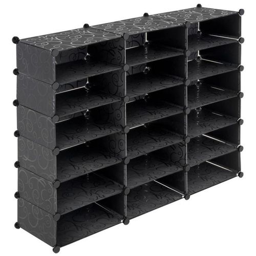 Czarny regał na buty - system wtyczek na Arena.pl