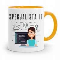 Kubek Żółty Informatyka Programisty Specjalista It Z Nadrukiem Ze Zdjęciem
