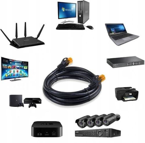 KABEL SIECIOWY LAN SKRĘTKA DO INTERNETU ETHERNET ROUTER KAT UTP CAT6 10 m na Arena.pl