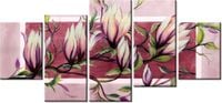 70CM 150CM OBRAZ 5 ELEM SŁODYCZ MAGNOLII PUDROWYM RÓŻU ŚCIENNY