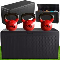 DUŻA SKRZYNIA OGRODOWA RATTAN BALKONOWA WYTRZYMAŁA KUFER SCHOWEK RATTANOWA