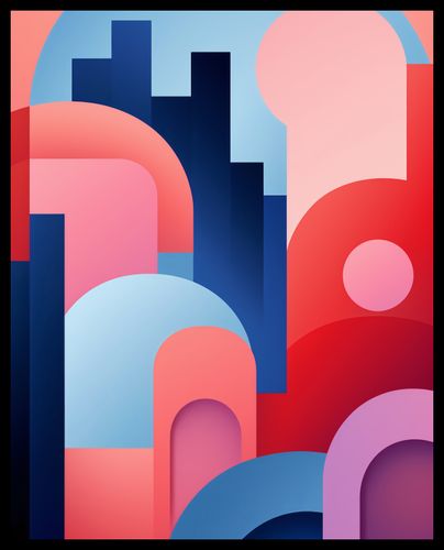 Plakat 40x50cm Miasto Kolorów na Arena.pl