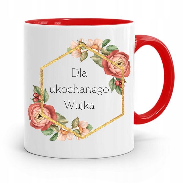 Kubek Czerwony Dla Wujka Dla Ukochanego Wujka Z Nadrukiem Ze Zdjęciem zdjęcie 1