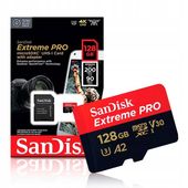 Karta SanDisk micro SD 128GB EXTREME PRO 200MB/s 4K SDXC U3 Z ADAPTEREM