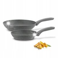 ZESTAW PATELNI 2 marmurowe PATELNIE INDUKCJA non stick 20/28cm Greys Marble