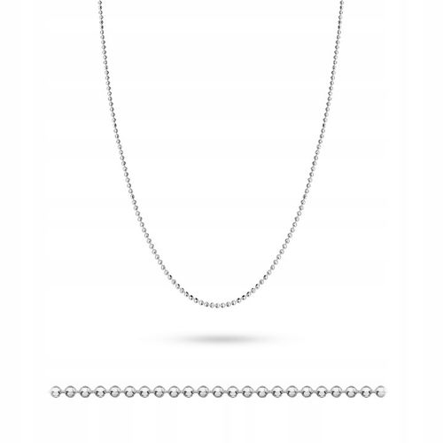 Damski SREBRNY ŁAŃCUSZEK pr. 925 Diamentowana Kulka 40cm na Arena.pl