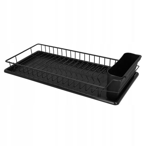 Suszarka do naczyń ociekacz na sztućce stojąca czarna plastikowa 50,5 na Arena.pl