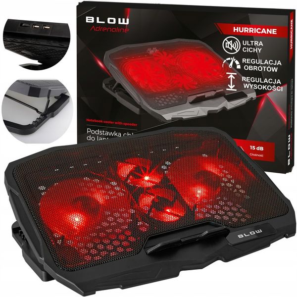 PODSTAWKA PODKŁADKA CHŁODZĄCA POD LAPTOPA 12-17" DUŻA STABILNA GAMINGOWA zdjęcie 1