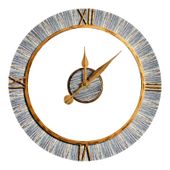 Zegar ścienny 60 cm dekoracyjny brązowy prosty design do wnętrza
