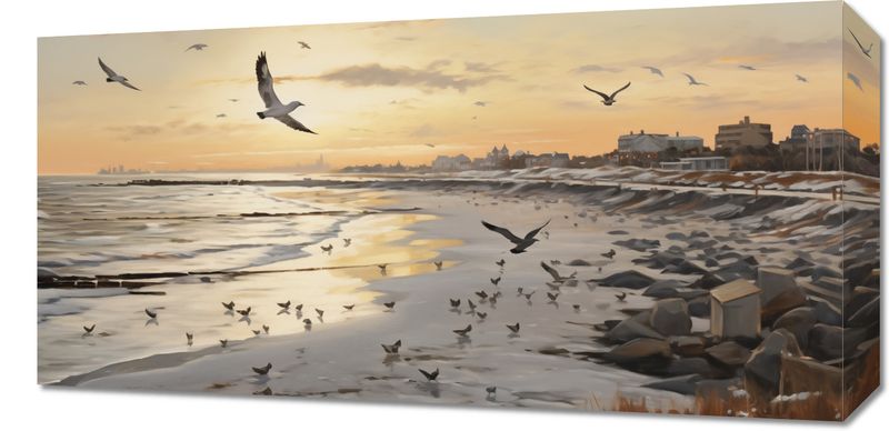 Obraz 60x30cm Zmierzch nad Wybrzeżem zdjęcie 1