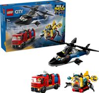 60462 - LEGO City - Zestaw z helikopterem, wozem strażackim i łodzią