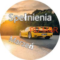 Opłatek na tort Urodziny Ferrari Auto Samochód Logo Bryka Fura Tekst Gratis