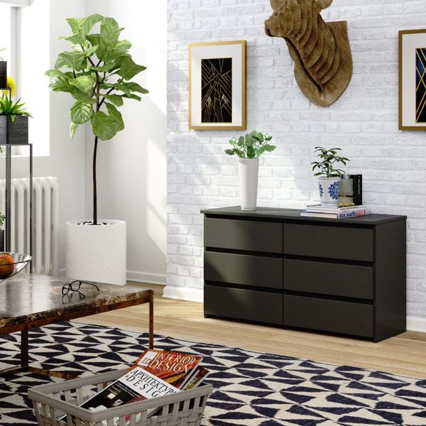 Komoda do salonu CL 100 cm 6 szuflad mała - grafit szary zdjęcie 6