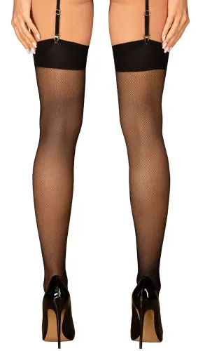 obsessive kabaretki pończochy czarne s-l z wzorem na udach na Arena.pl