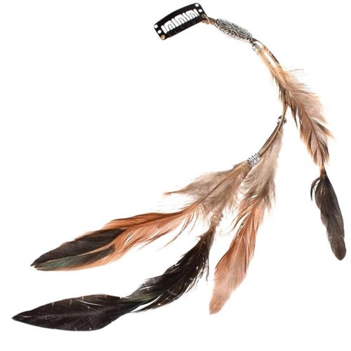 Spinka przypinka do włosów z beżowymi piórkami boho na Arena.pl