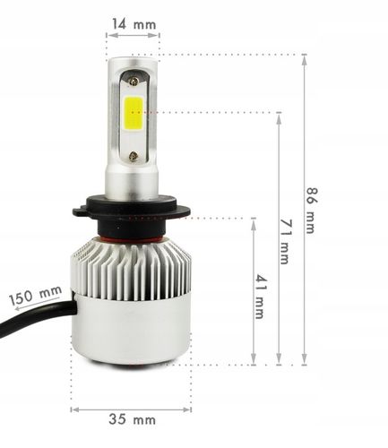 Żarówki LED H7 S2 72W COB MOCNE ZESTAW 16000 lm na Arena.pl