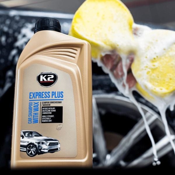 K2 EXPRESS PLUS 1L Szampon samochodowy z woskiem Carnauba do mycia samochodu zdjęcie 2