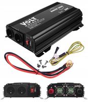 PRZETWORNICA SAMOCHODOWA PEŁNY SINUS VOLT POLSKA 24V 1500W 3000W + USB TIR