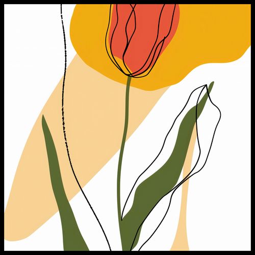 Plakat 60x60cm Przerysowany Tulipan na Arena.pl