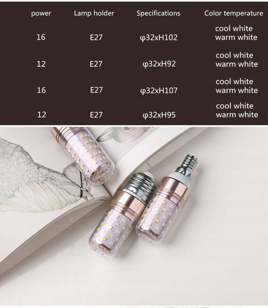 ŻARÓWKA DIODOWA E-27 CORN LED 16 W CIEPŁA W-WA zdjęcie 6