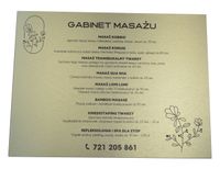 Tabliczka firmowa informacyjna metalowa złoty dibond 40x30 nadruk uv logo