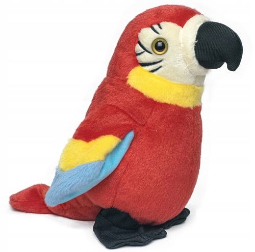 PAPUGA CZEROWNA GADAJĄCA POWTARZAJĄCA MUZYKUJĄCA PLUSZOWA MASKOTKA ROZMAWIA na Arena.pl