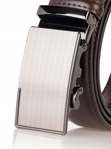 Pasek SKÓRZANY Męski Automat BRĄZOWY spodni klamra na Arena.pl