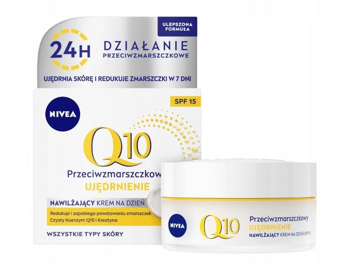 NIVEA Q10 Krem przeciwzmarszczkowy dzień noc SPF15 50ml x2 + Pod oczy 15ml zdjęcie 3