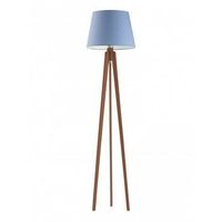 Lampa podłogowa CURACAO abażur niebieski stelaż mahoniowy