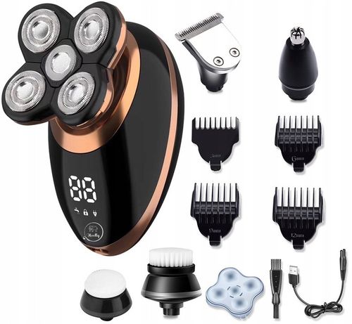 GOLARKA MĘSKA MASZYNKA ELEKTRYCZNA DO GOLENIA GŁOWY BRODY TRYMER 5W1 na Arena.pl