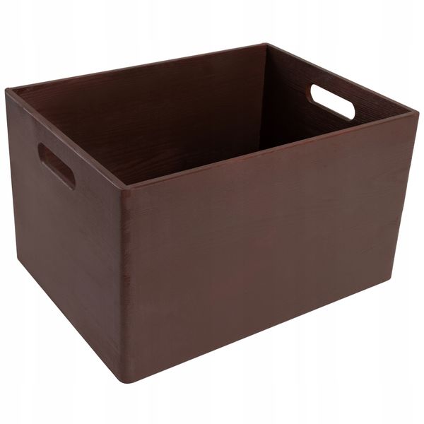 Skrzynka drewniana pudełko brązowe 39x29x23 cm zdjęcie 1