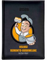 KALENDARZ A5 2026 DZIENNY terminarz z nadrukiem usługi remontowo budowlane