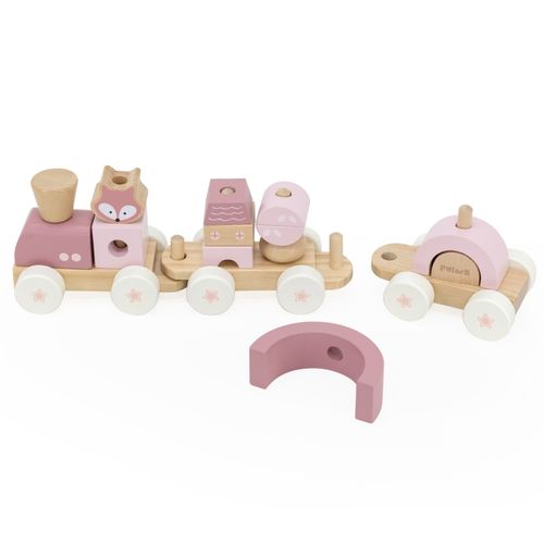 VIGA PolarB Różowa Kolejka Pociąg z Wagonikami Klocki na Arena.pl