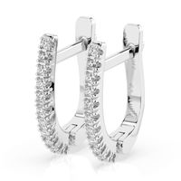 kolczyki z białego złota 585 z diamentem (brylantem) 0,18 ct g/si