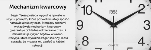 ZEGAR ŚCIENNY 25 CM CZARNY TEESA TSA0037B na Arena.pl
