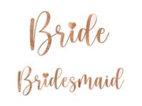Naklejki na kieliszki "Bride & Bridesmaid", różowe złoto