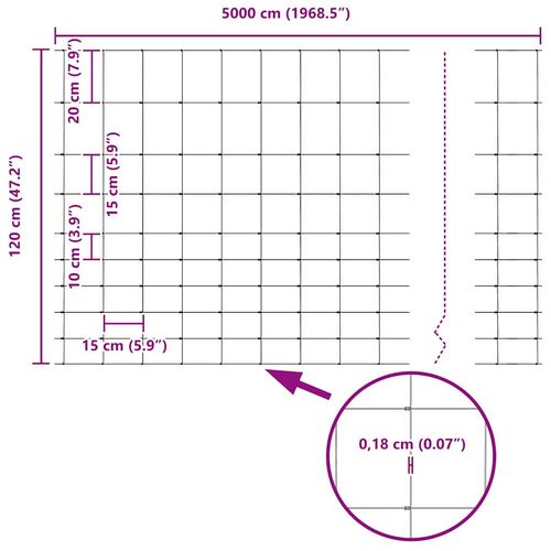 Ogrodzenie z słupkami Srebrny 1.2 x 50 m Stal na Arena.pl