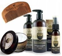 ZESTAW KOSMETYKÓW DO BRODY GRZEBIEŃ DLA BRODACZA SZAMPON OLEJEK WĄSY