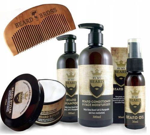 ZESTAW KOSMETYKÓW DO BRODY GRZEBIEŃ DLA BRODACZA SZAMPON OLEJEK WĄSY na Arena.pl
