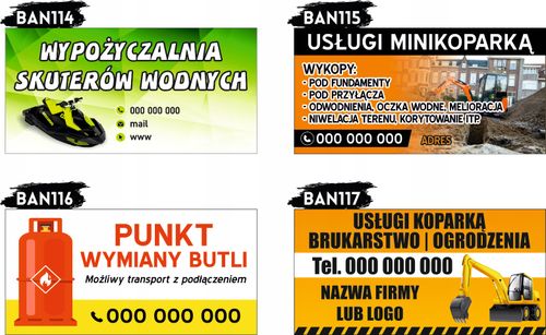 BANER OCZKOWANY reklamowy 100x50cm różne wzory ZAKŁAD KAMIENIARSKI PROMOCJA na Arena.pl